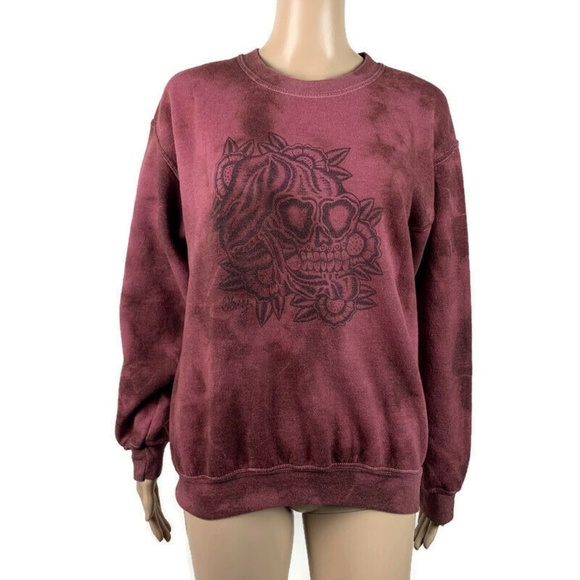 OBEY Tops - Obey Tie Dye Sweatshirt Fleece Crew Neck Skull